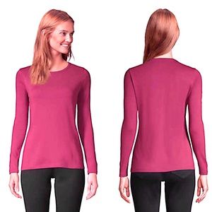 Land’s End Long Sleeve Crew Neck Tee (Pink)